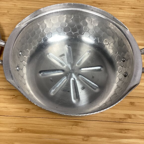 Vintage Everlast Forged Aluminum Bamboo Design 9" Pot w/ Lid & Pyrex Glass Bowl - Picture 3 of 12